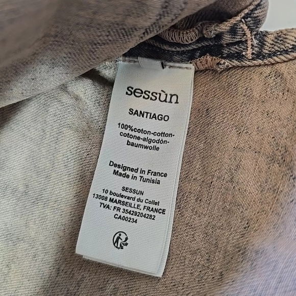 Sessun Ladies Faded Denim  Jacket With Belt Size S Oversized See Measurements - Picture 10 of 14